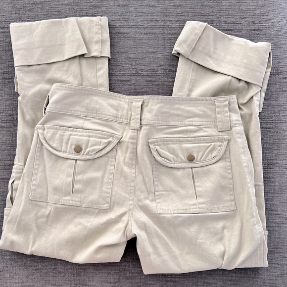 KENAR Khaki Capri Cargo Pants Sz 27 - Picture 2 of 8